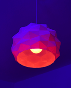 Low Poly Pendant Lamp Shade, 3D Printed Geometric Light Fixture