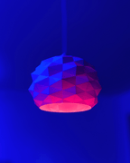 Low Poly Pendant Lamp Shade, 3D Printed Geometric Light Fixture