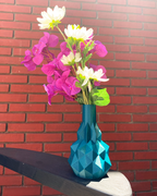 Low-Poly Faceted Flower Vase, 3D Printed Geometric Decor