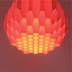 Hexagon Honeycomb Pendant Lamp, 3D Printed Faceted Light Shade