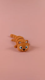 Articulated Cat Keychain, 3D Printed Wiggly Kitty Figure
