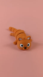 Articulated Cat Keychain, 3D Printed Wiggly Kitty Figure