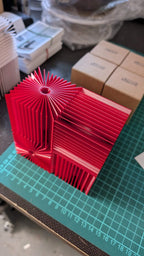 Sunburst Cube Christmas Ornament, 3D Printed Geometric Decor