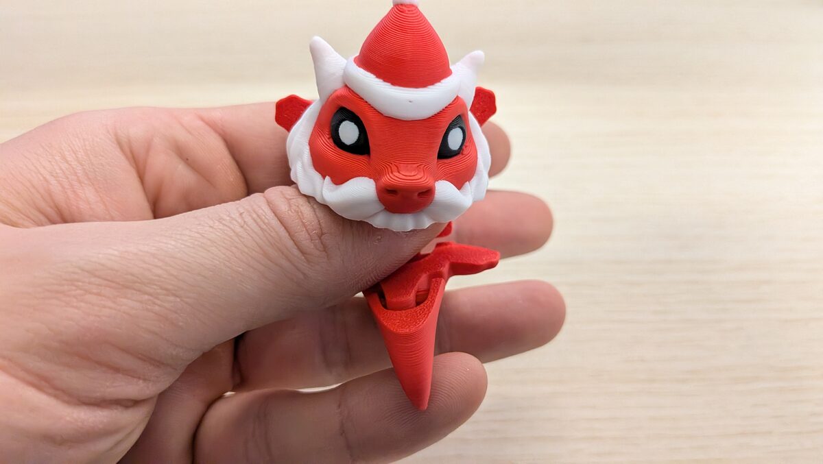 Santa Dragon - Articualted Keychain Dragon