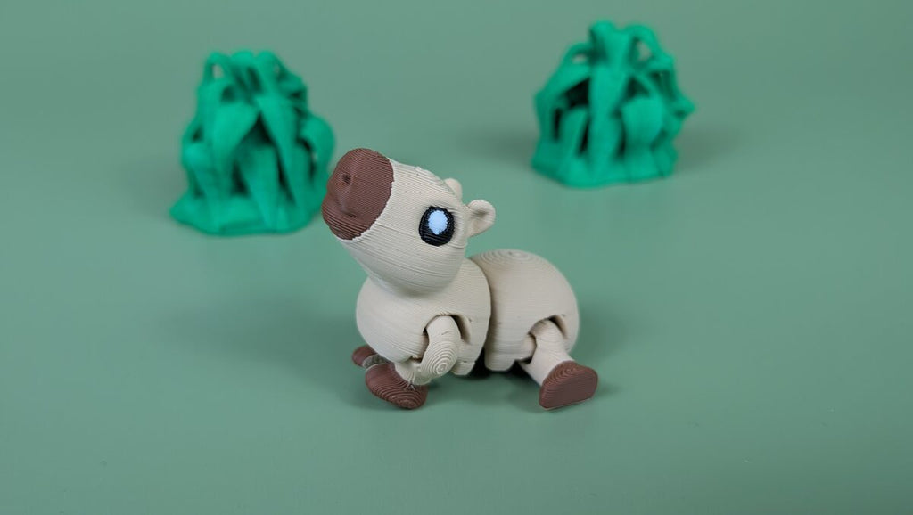 Capybara Keychain Figure, Articulated 3D Printed Fidget Toy