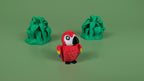 Articulated Scarlet Macaw Keychain, 3D Printed Fidget Parrot