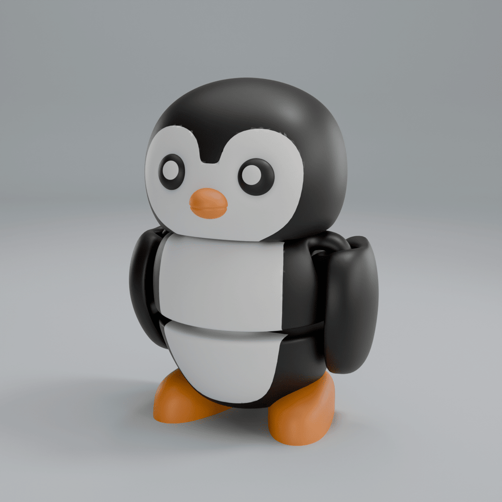 Articulated Penguin Keychain, 3D Printed Fidget Figure