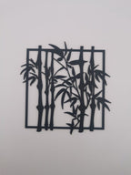 Bamboo Silhouette Wall Art Panel, 3D Printed Botanical Decor