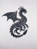 Coiled Dragon Wall Art Panel, 3D Printed Silhouette Decor