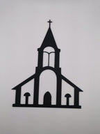 Country Church Silhouette Wall Art, 3D Printed Faith Decor
