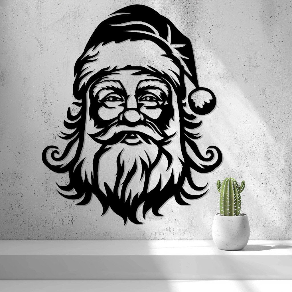 2d Santa Claus Face Wall Art/window Art