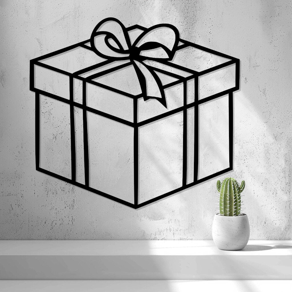 2d Christmas Present Wall Art/window Art