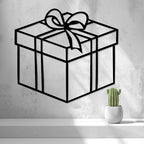 Christmas Gift Box Wall Art, 3D Printed Window Silhouette
