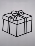 Christmas Gift Box Wall Art, 3D Printed Window Silhouette