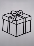 Christmas Gift Box Wall Art, 3D Printed Window Silhouette