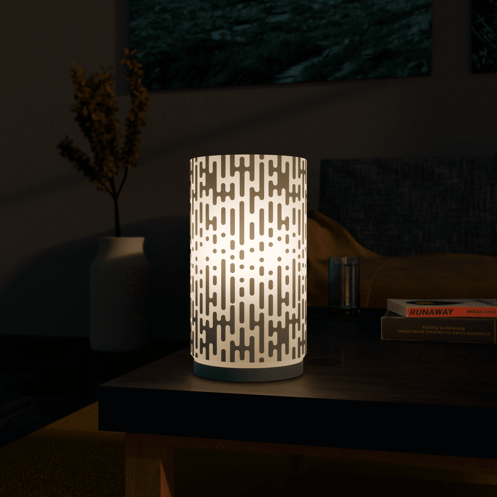 Pixel Glow Cylinder Table Lamp, 3D Printed Nightlight Shade