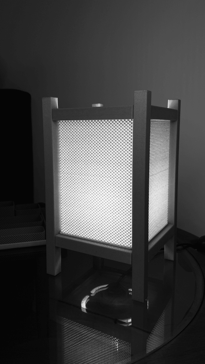 Riku Shoji Table Lamp, 3D Printed Ripple Mesh Night Light