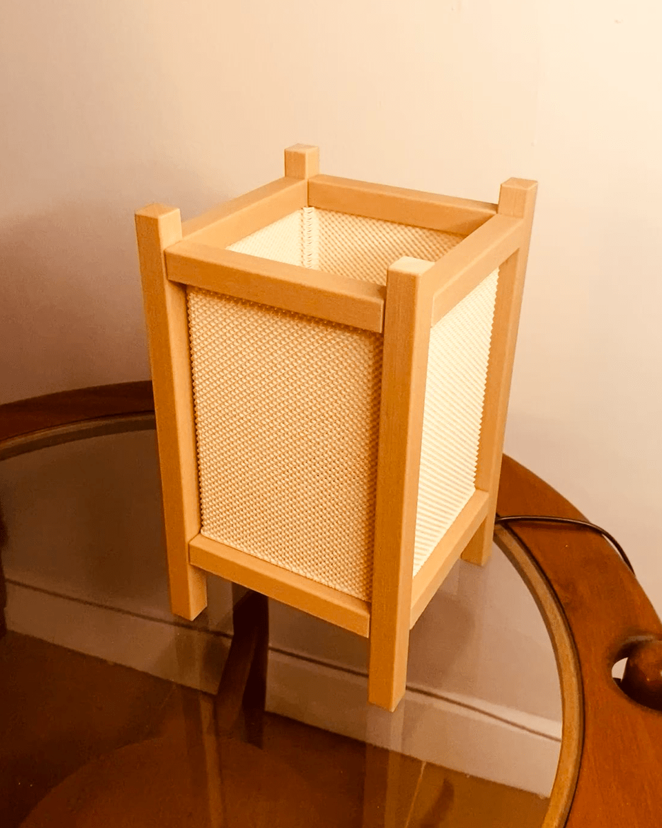 Riku Shoji Table Lamp, 3D Printed Ripple Mesh Night Light