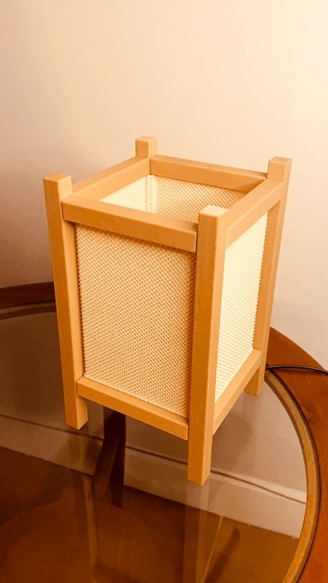 Riku Shoji Table Lamp, 3D Printed Ripple Mesh Night Light