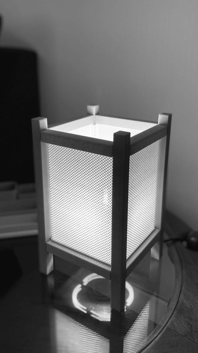 Riku Shoji Table Lamp, 3D Printed Ripple Mesh Night Light