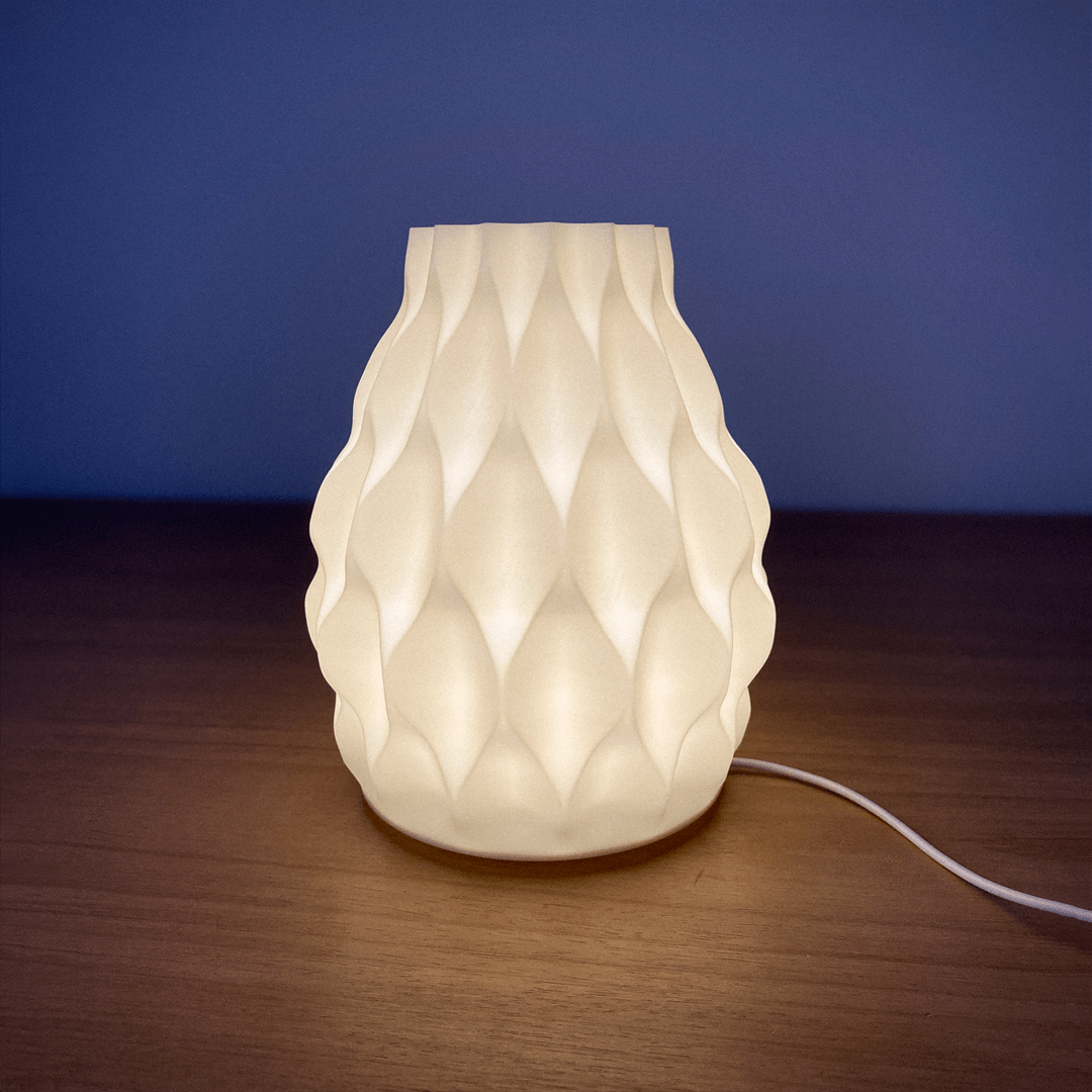 Riva Sculptural Ripple Table Lamp, 3D Printed PLA+ Shade