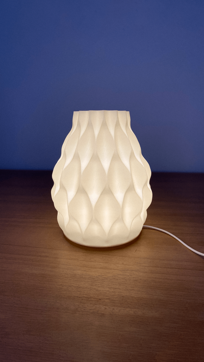 Riva Sculptural Ripple Table Lamp, 3D Printed PLA+ Shade