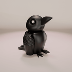Articulated Raven Keychain Figure, 3D Printed Gothic Toy
