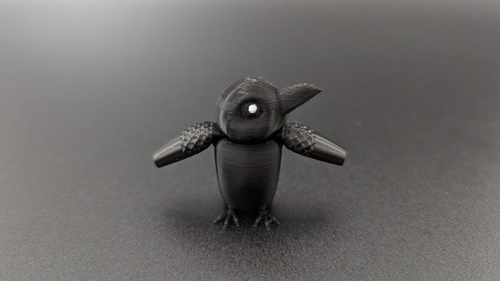 Articulated Raven Keychain Figure, 3D Printed Gothic Toy