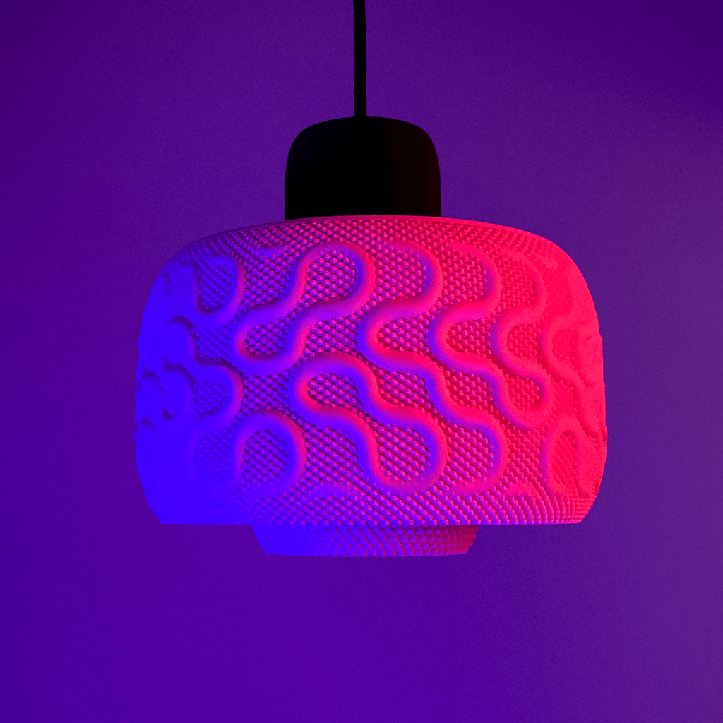 RippleMesh Seamless Pendant Lamp Shade, 3D Printed Lighting