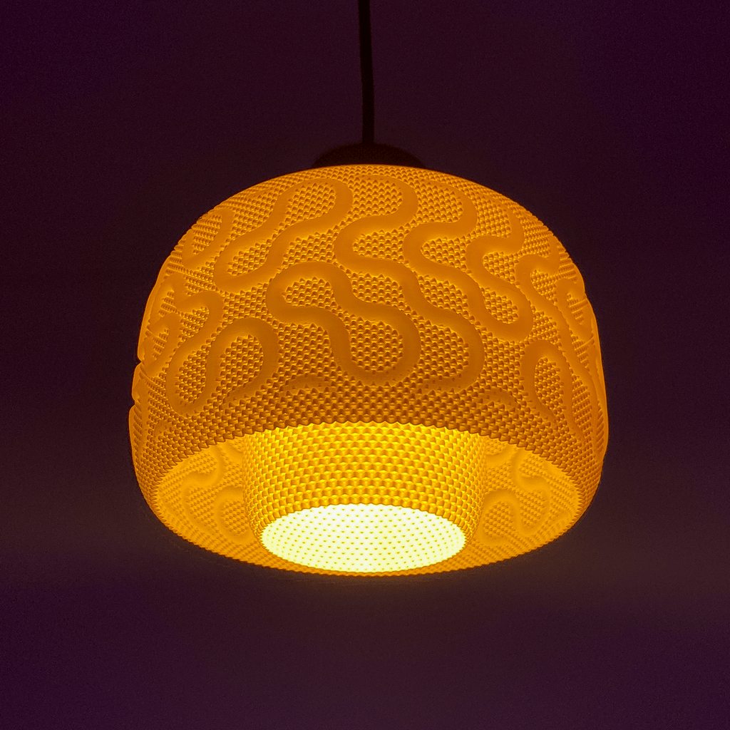 RippleMesh Seamless Pendant Lamp Shade, 3D Printed Lighting
