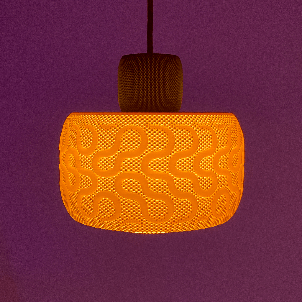 RippleMesh Seamless Pendant Lamp Shade, 3D Printed Lighting