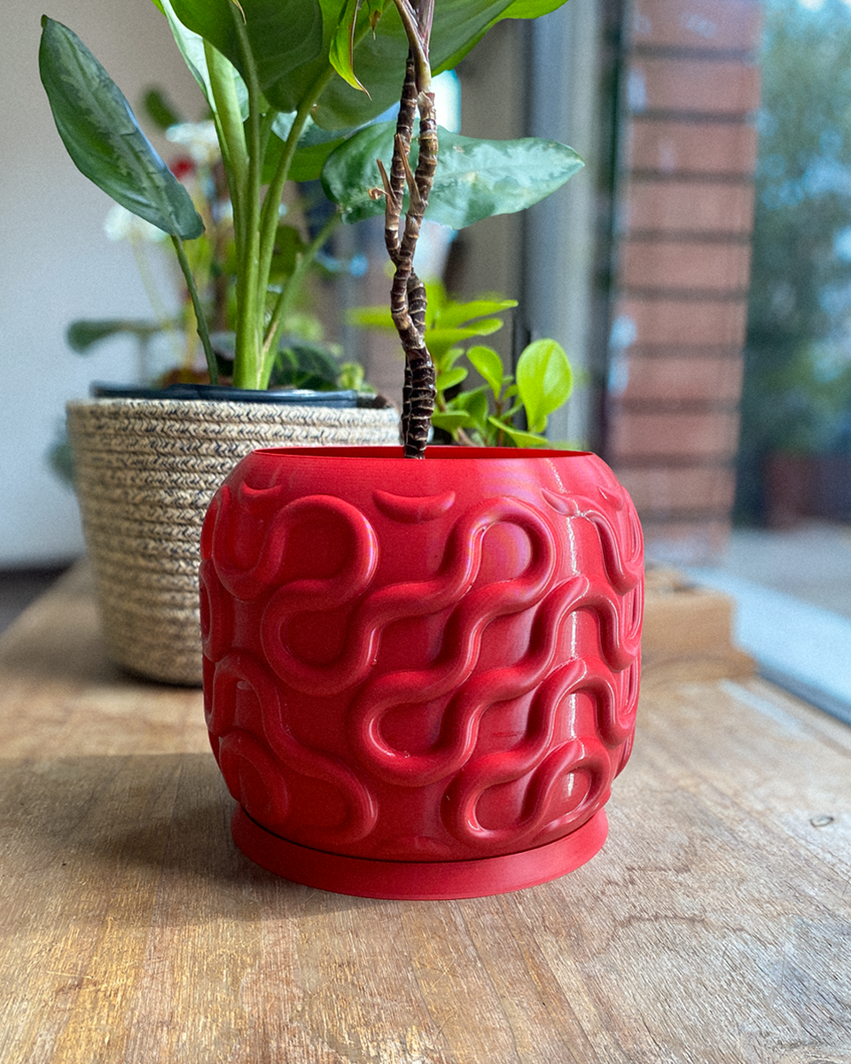 Seamless Arch Planter Pot, 3D Printed PETG Plant Pot with Saucer