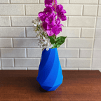 Selene Faceted Flower Vase, 3D Printed Ripple Texture Decor
