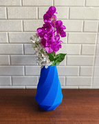 Selene Faceted Flower Vase, 3D Printed Ripple Texture Decor