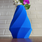 Selene Faceted Flower Vase, 3D Printed Ripple Texture Decor