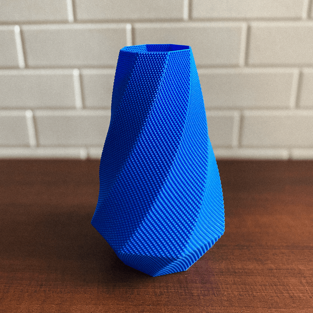 Selene Faceted Flower Vase, 3D Printed Ripple Texture Decor