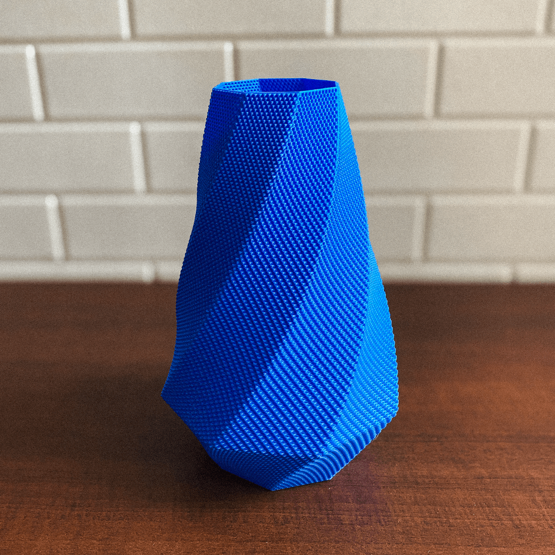 Selene Faceted Flower Vase, 3D Printed Ripple Texture Decor