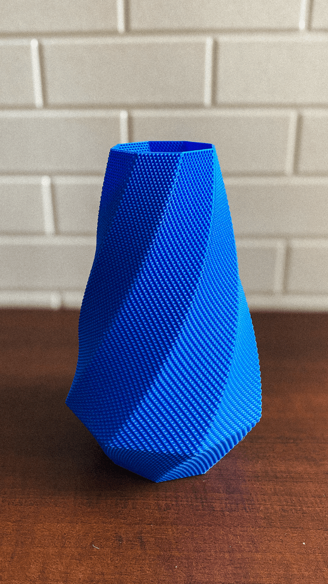 Selene Faceted Flower Vase, 3D Printed Ripple Texture Decor