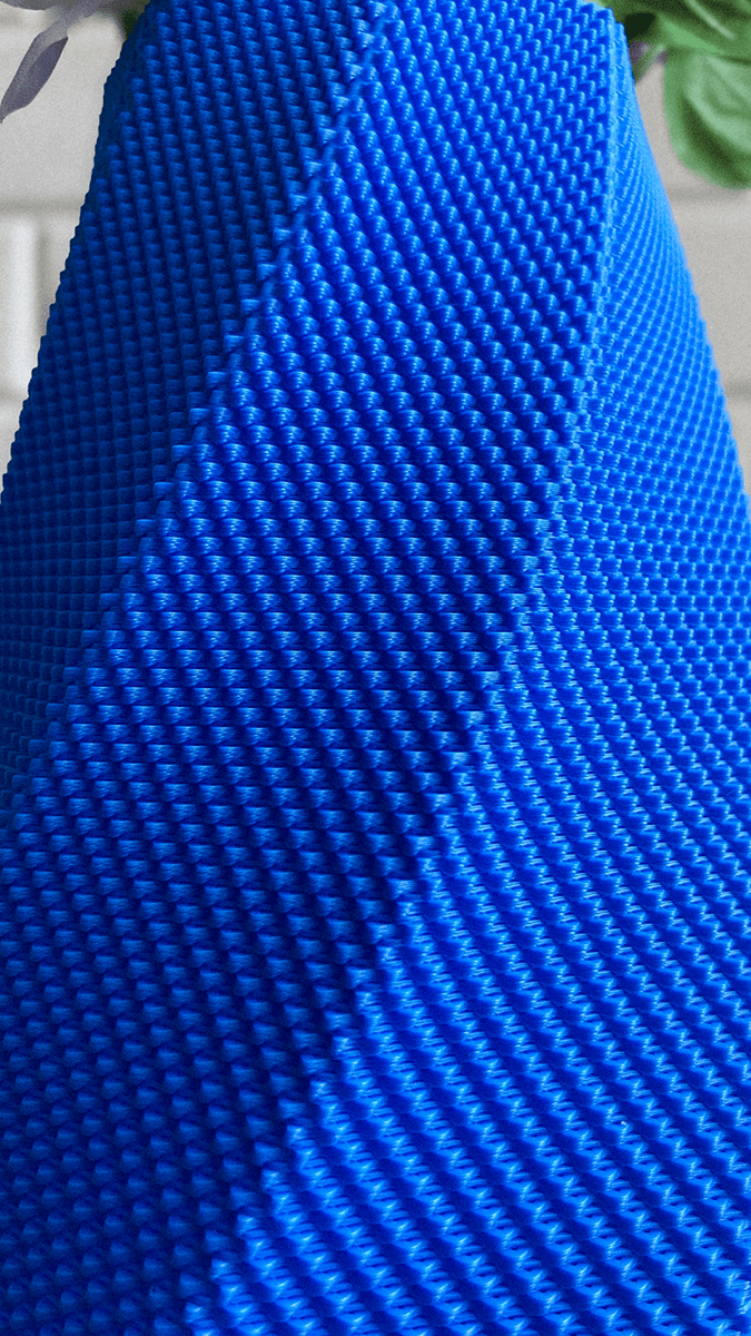 Selene Faceted Flower Vase, 3D Printed Ripple Texture Decor