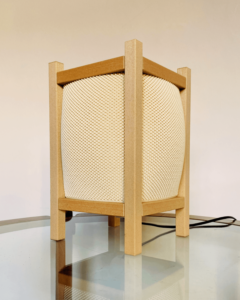 Shota RippleMesh Shoji Table Lamp, 3D Printed Ambient Lighting