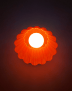 Sol Ripple Mesh Wall Lamp, 3D Printed Sunburst Sconce