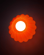 Sol Ripple Mesh Wall Lamp, 3D Printed Sunburst Sconce