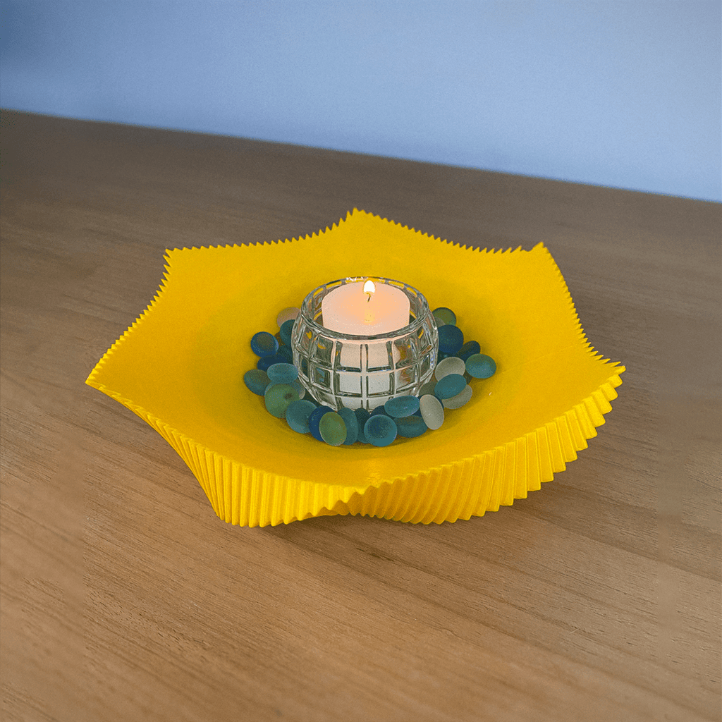 Spira Fluted Centerpiece Bowl, 3D Printed Spiral Decor Bowl