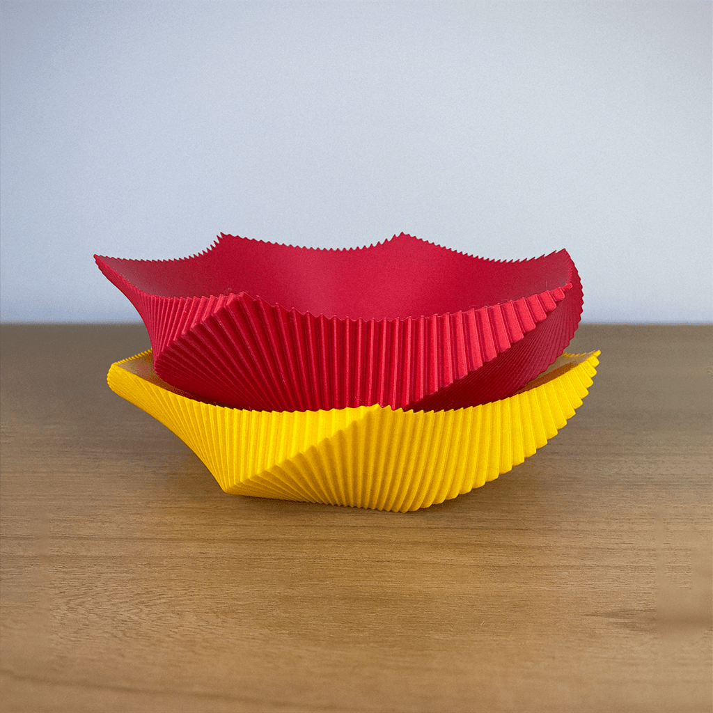 Spira Fluted Centerpiece Bowl, 3D Printed Spiral Decor Bowl