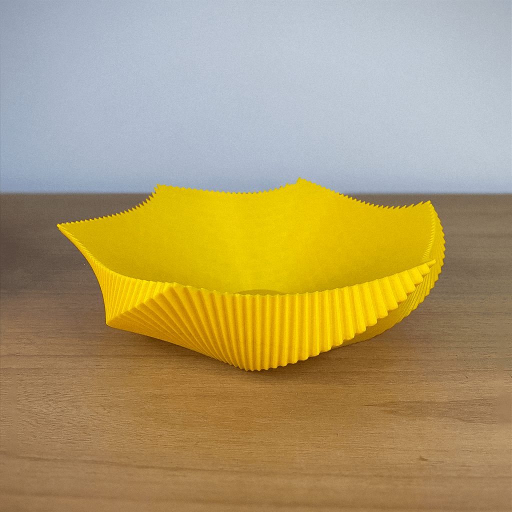 Spira Fluted Centerpiece Bowl, 3D Printed Spiral Decor Bowl
