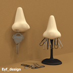 Giant Nose Paperclip Holder and Key Hook, 3D Printed Novelty
