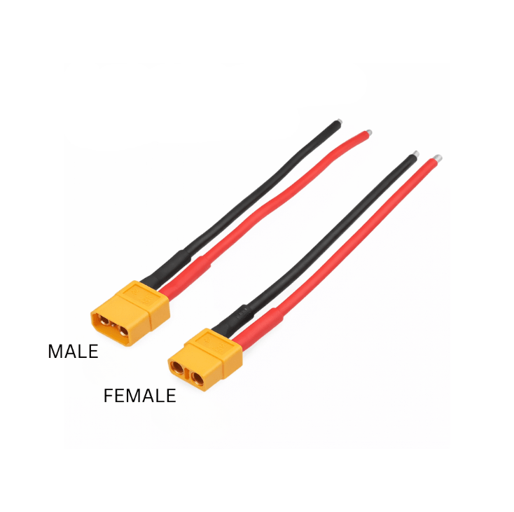 XT60 Power Connector Pair with Pre - Soldered Leads (Male & Female, 60A) - OzFDM