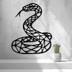 Low Poly Snake Wall Art, 3D Printed Cobra Panel