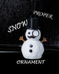 Dapper Top Hat Snowman Ornament, 3D Printed Christmas Decor