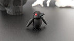 Articulated Raven Keychain Figure, 3D Printed Gothic Toy